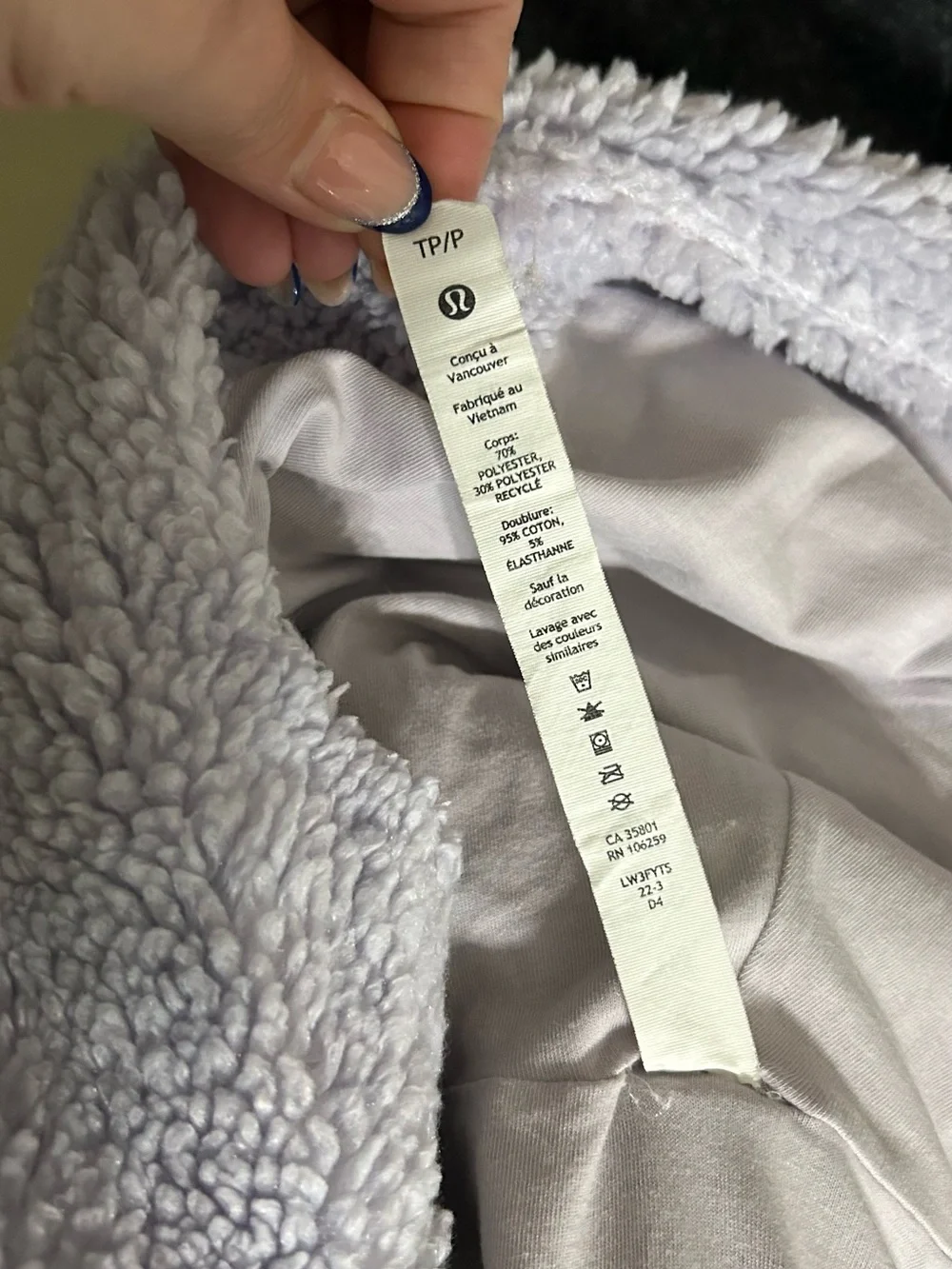 lululemon athletica Kids Lavender Hooded Sherpa Pullover